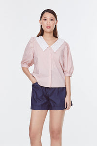 9057 Blush Broderie top