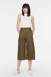 9488 Front Button Pants Army Green