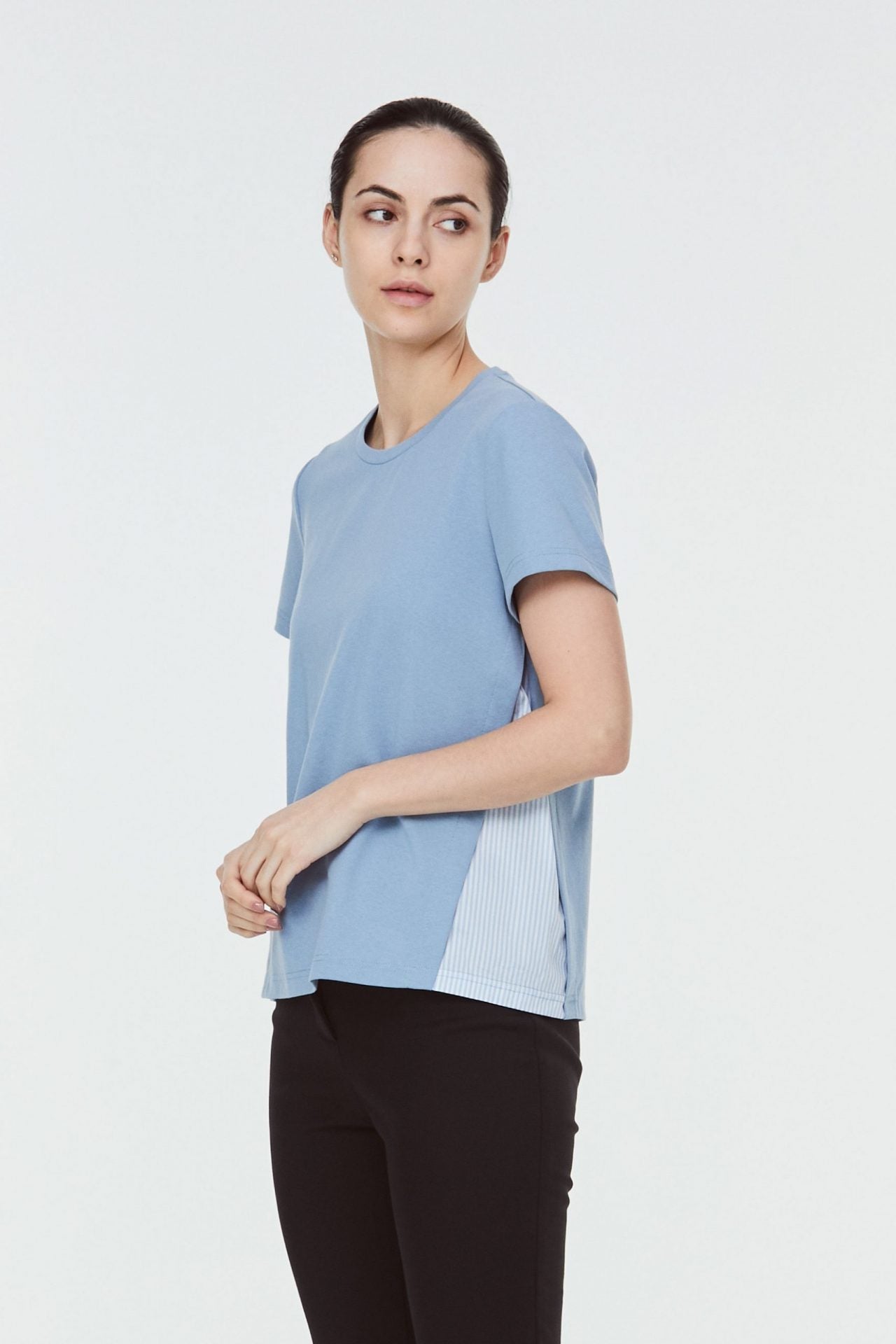 9762 SIDESEAM CONTRAST TEE BABY BLUE 2