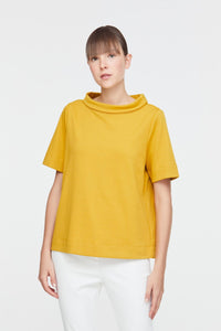 9838 HIGH COLLAR TEE BLOUSE YELLOW