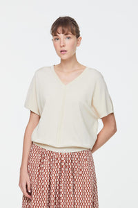 9854 Beige Knitted Magyar Blouse Top