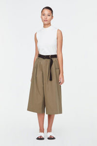 9889 Wide legged culottes khaki green