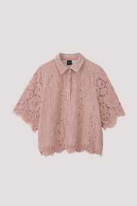 AB 10918 COLLARED LACED BLOUSE BLUSH