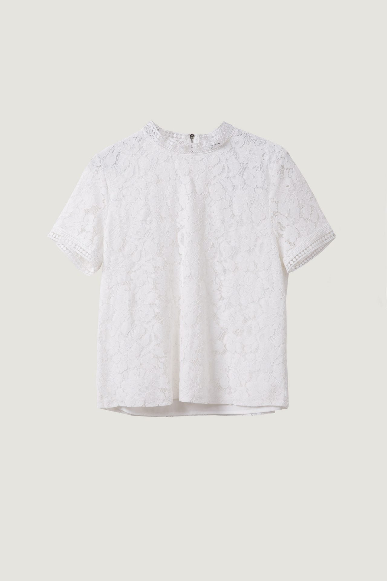 AB 7475 CREAM LACE SLEEVE BLOUSE