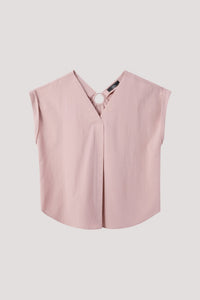 AB 8084 V-NECK FOLDED SLEEVES BLOUSE BLUSH