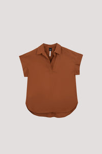 AB 9769 COLLARED BLOUSE CAMEL