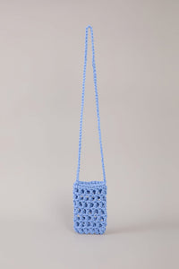 ABA 20846 CROCHET KNIT SHOULDER BAG BLUE