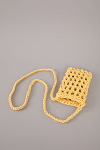 ABA 20846 CROCHET KNIT SHOULDER BAG YELLOW 3