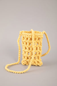 ABA 20846 CROCHET KNIT SHOULDER BAG YELLOW 4