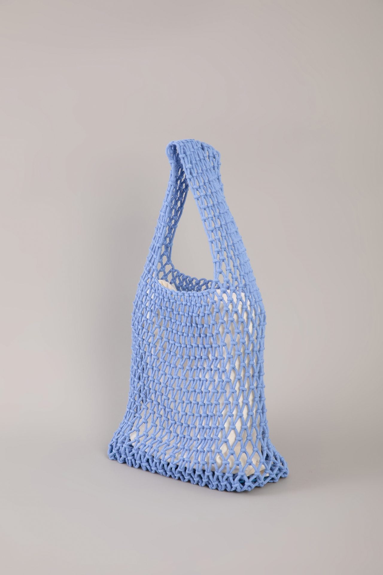 ABA 20847 CROCHET KNIT CARRY BAG BLUE 2