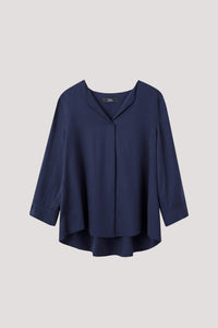 ABB 9384 COLLARED BLOUSE NAVY