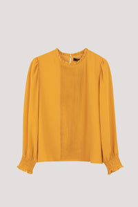 ABL 10695 FRONT PLEATED BLOUSE MARIGOLD