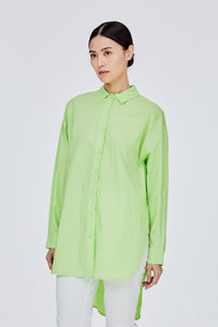 ABL 11614 EMBROIDERED BACK LOGO BUTTON DOWN TOP NEON GREEN 1