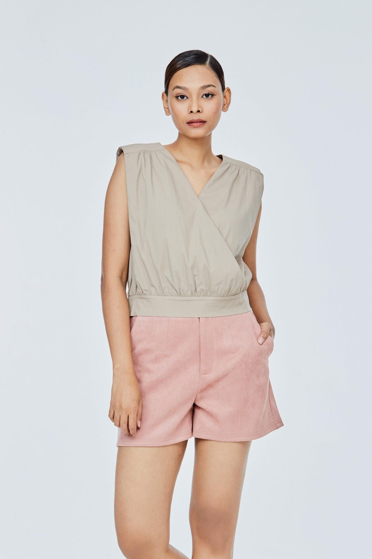 ABV 10157 SLEEVELESS BLOUSE KHAKI