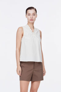 ABV 11301 SLEEVELESS V-NECK TOP L. BEIGE