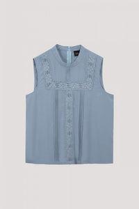 ABV 9827 LACE DESIGN TANK TOP GREY BLUE