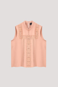 ABV 9827 PINTUCK LACES TOP BLUSH