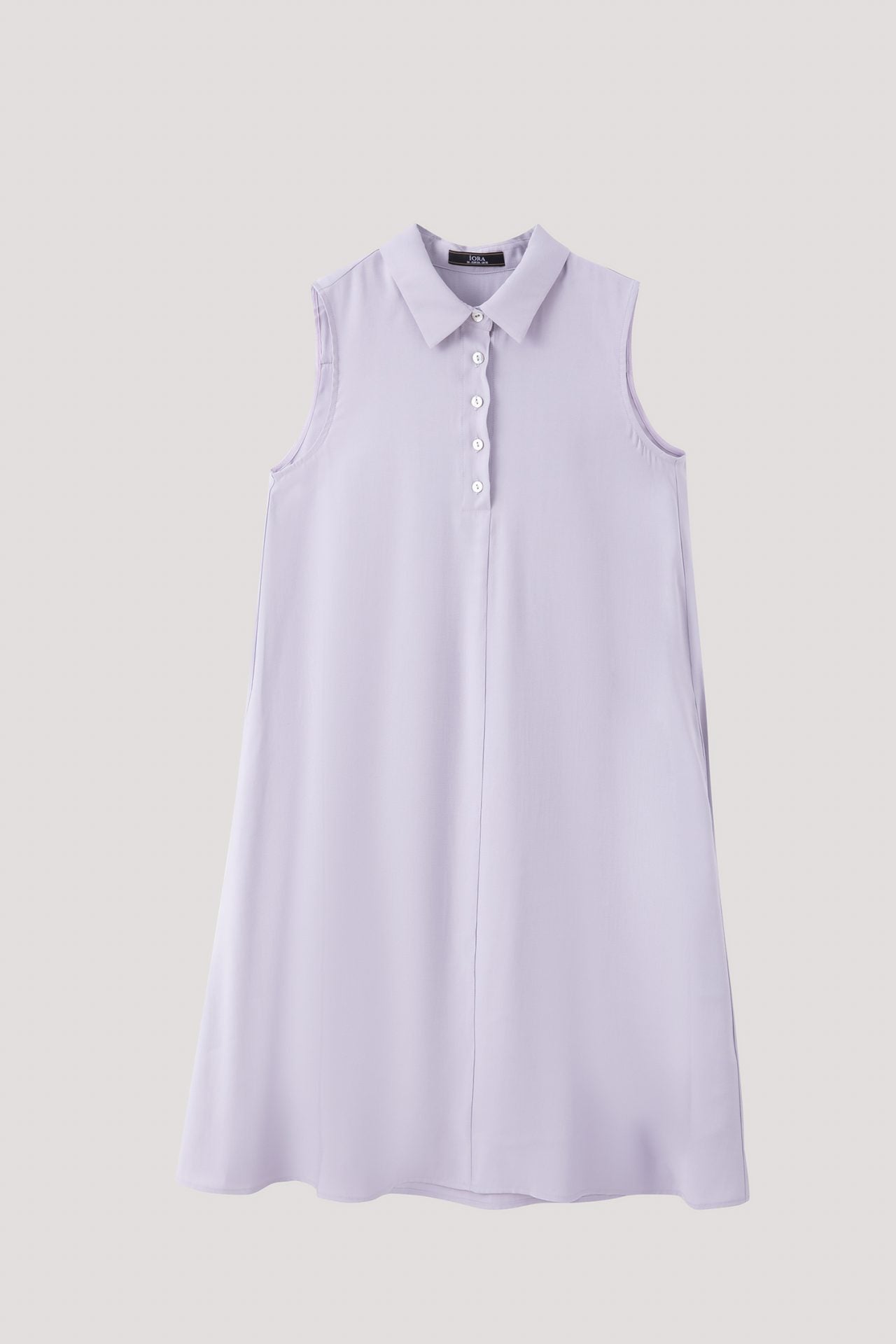 ADQ 11547 SLEEVELESS BUTTON DOWN COLLARED DRESS LILAC