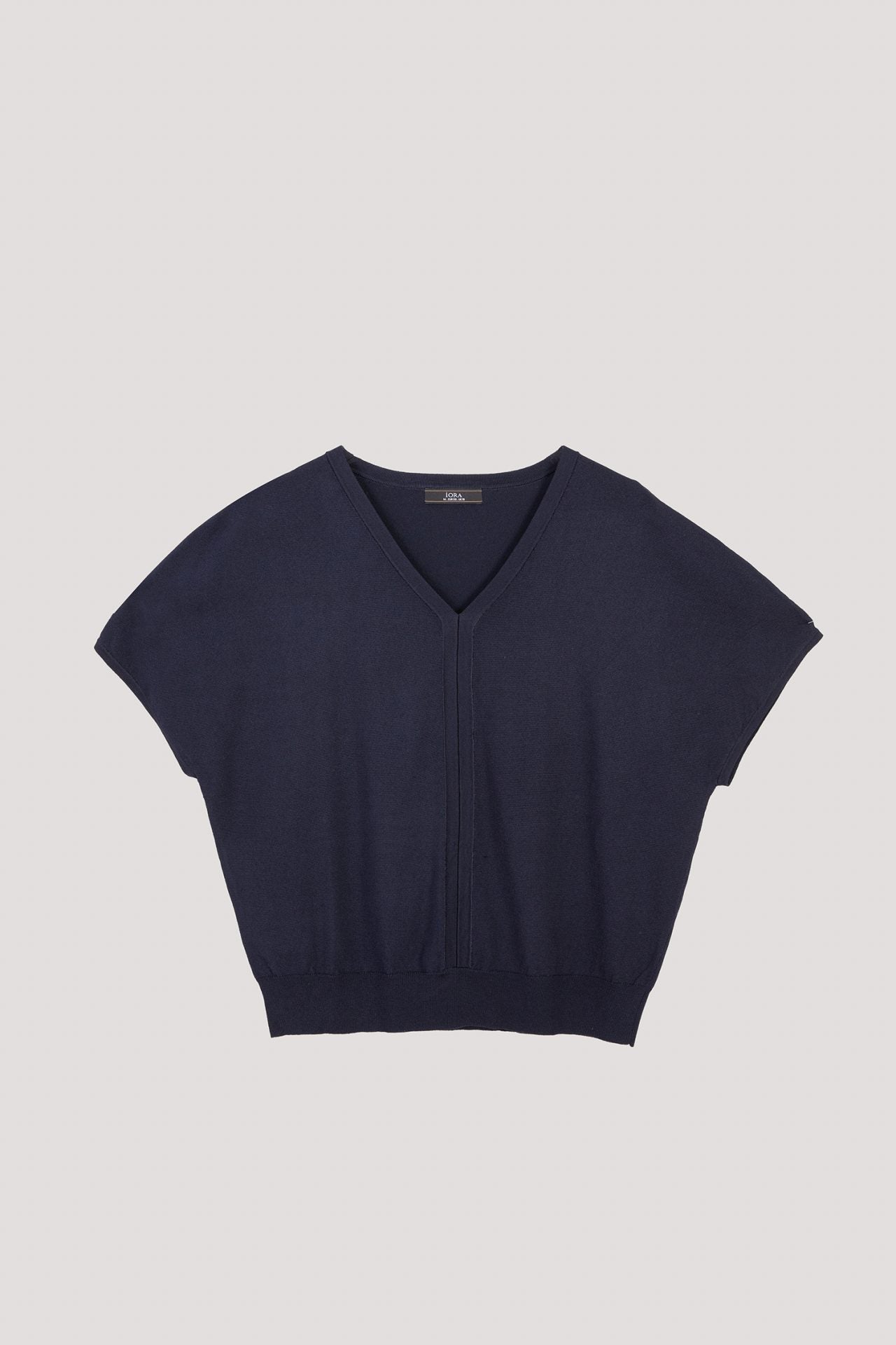 AK 9854 V NECK KNIT TOP NAVY