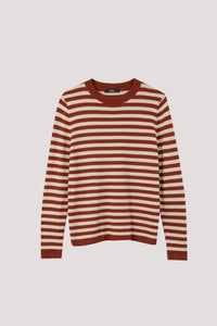 AKL 10816 LONG SLEEVES STRIPED TOP ROSEWOOD STRIPES