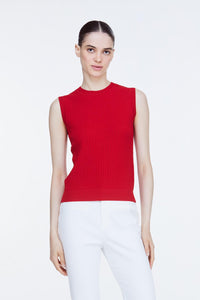 AKV 10468 RIBBED KNIT TANK TOP RED