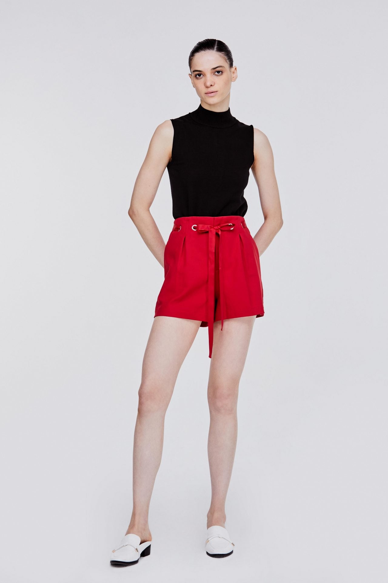 APD 10297 TIED SHORTS RED