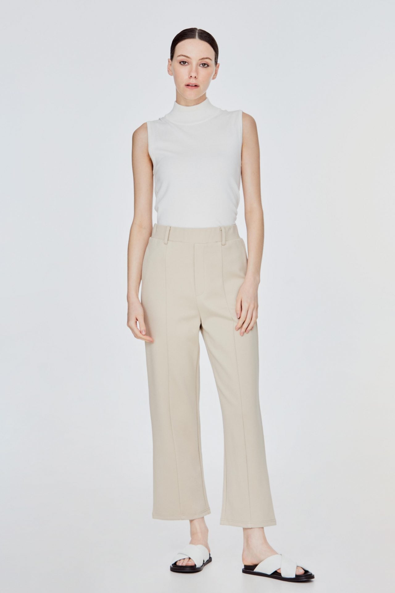 APL 11630 PINTUCKED TAILORED CULOTTES BEIGE