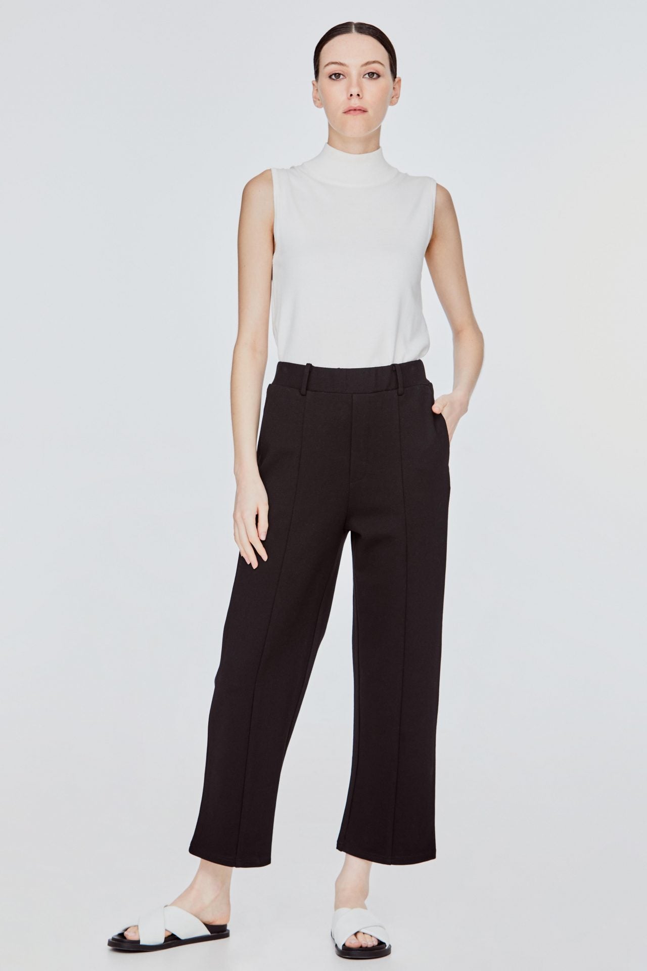 APL 11630 PINTUCKED TAILORED CULOTTES BLACK