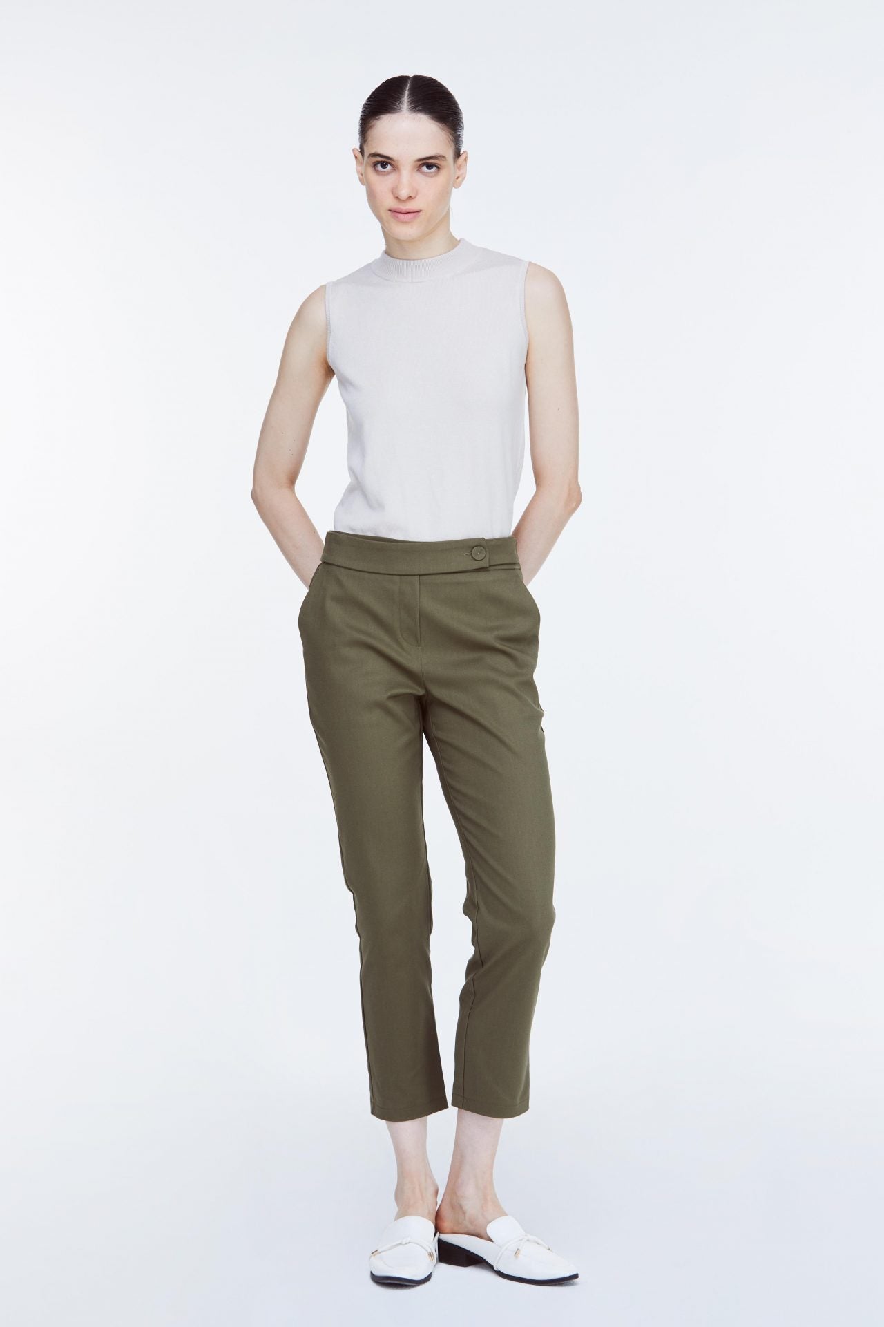 APL 9024 TAPERED TROUSERS KHAKI GREEN