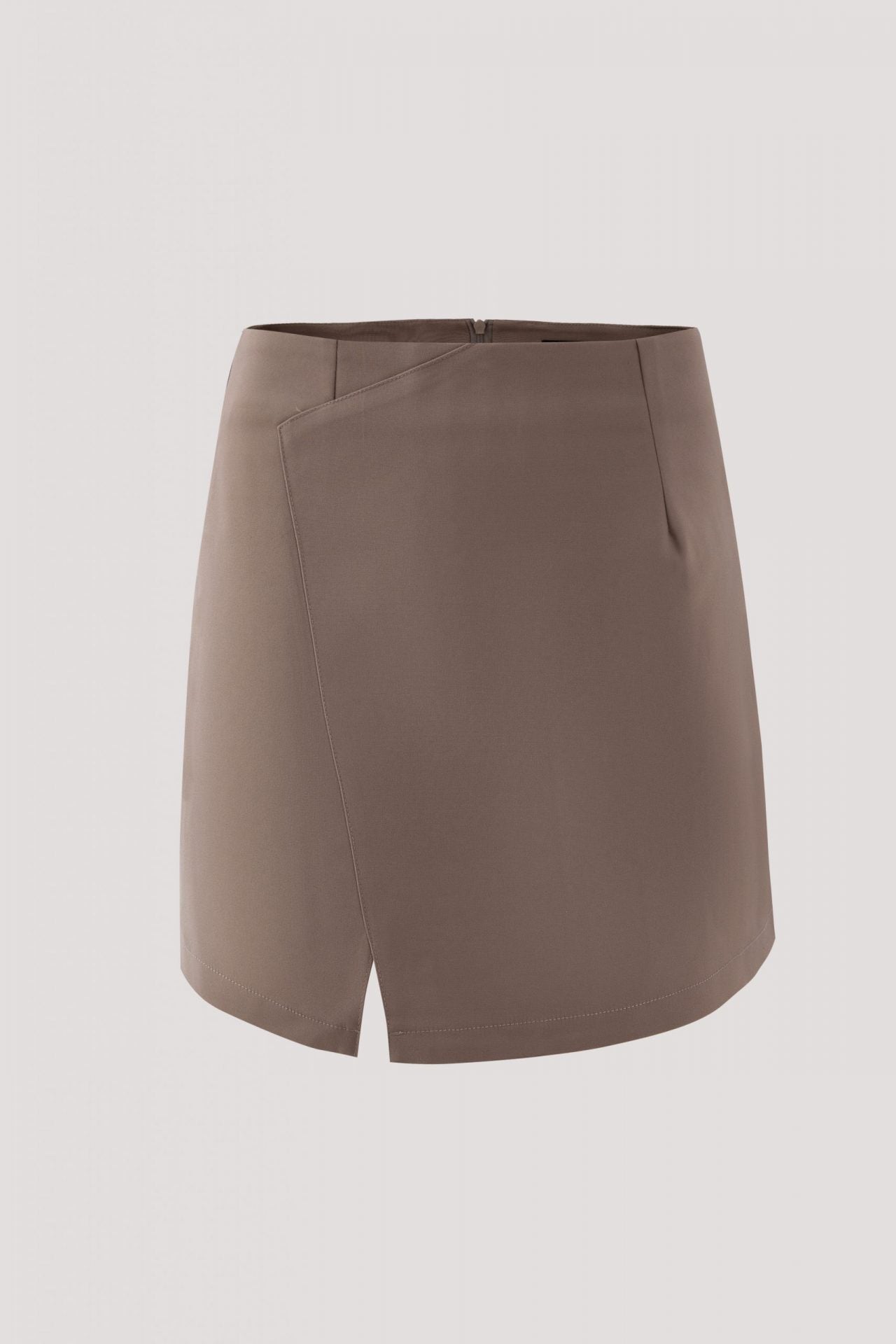 APS 8843 Short Skirt With Slit Khaki