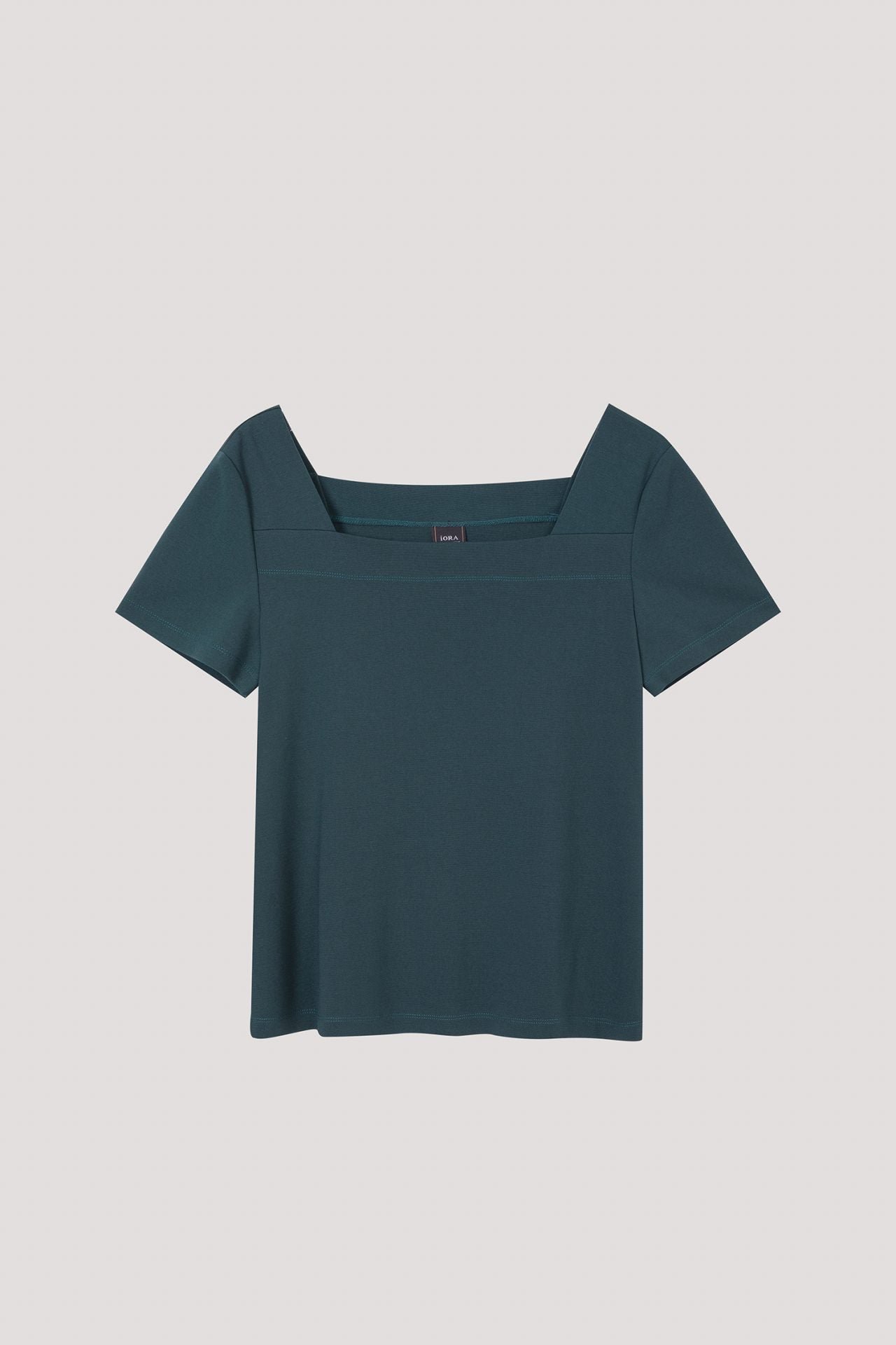 AT 10097 SQUARE NECKLINE TOP DARK GREEN