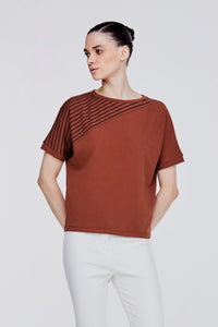 AT 10426 MIXED BLOCK TOP BROWN