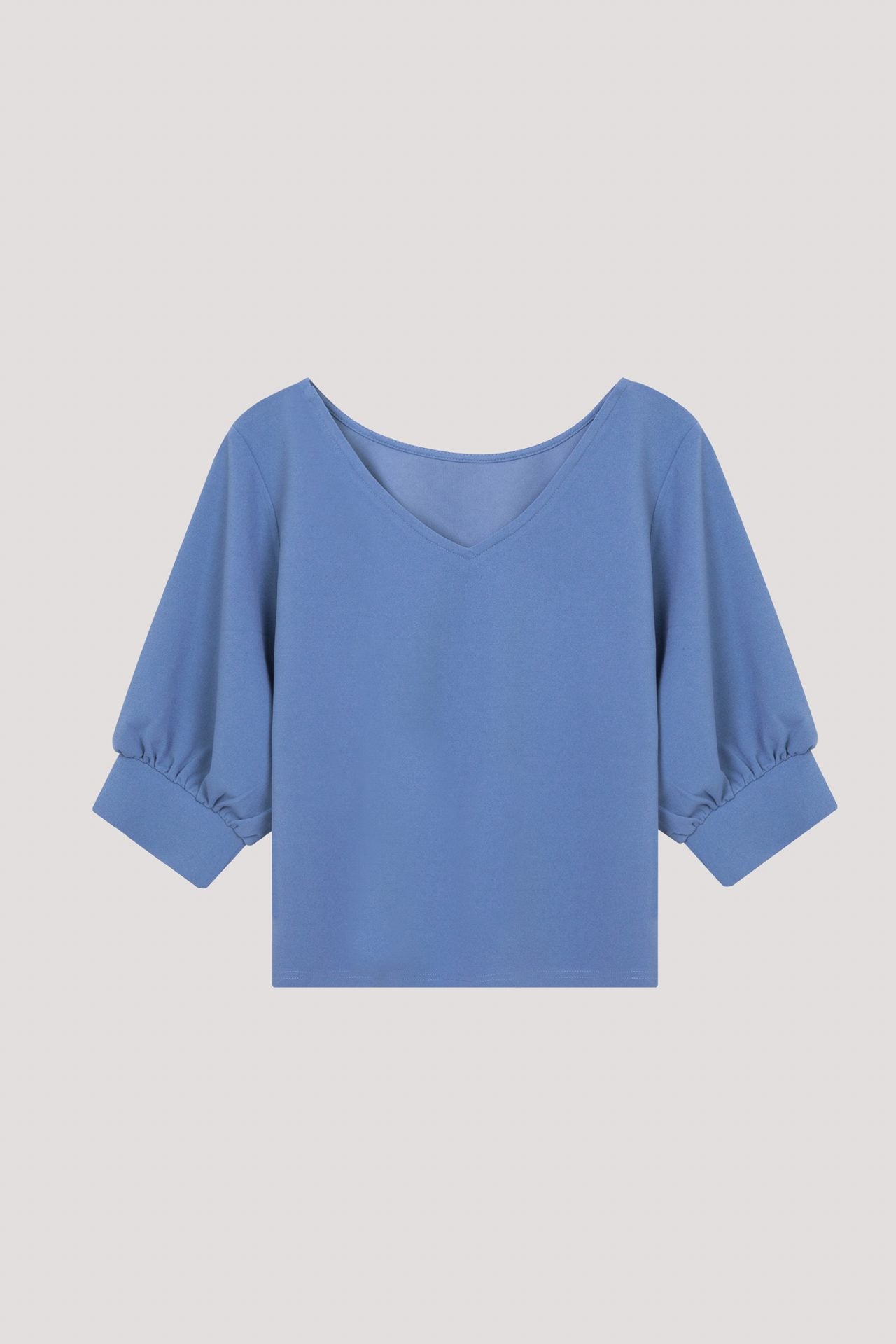 AT 10670 PUFFED SLEEVES BLOUSE STEEL BLUE