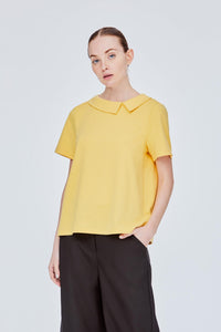 AT 10879 ASYMMETRICAL PETERPAN TEE BLOUSE YELLOW