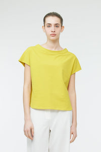 AT 10944 ROUND NECK SHORT SLEEVE TOP YELLOW