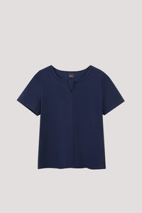 AT 10945 V NECK SHORT SLEEVE TOP NAVY