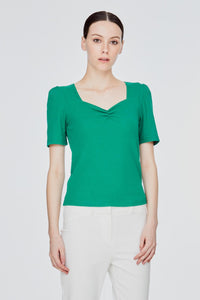 AT 8737 SWEETHEART NECKLINE TOP GREEN