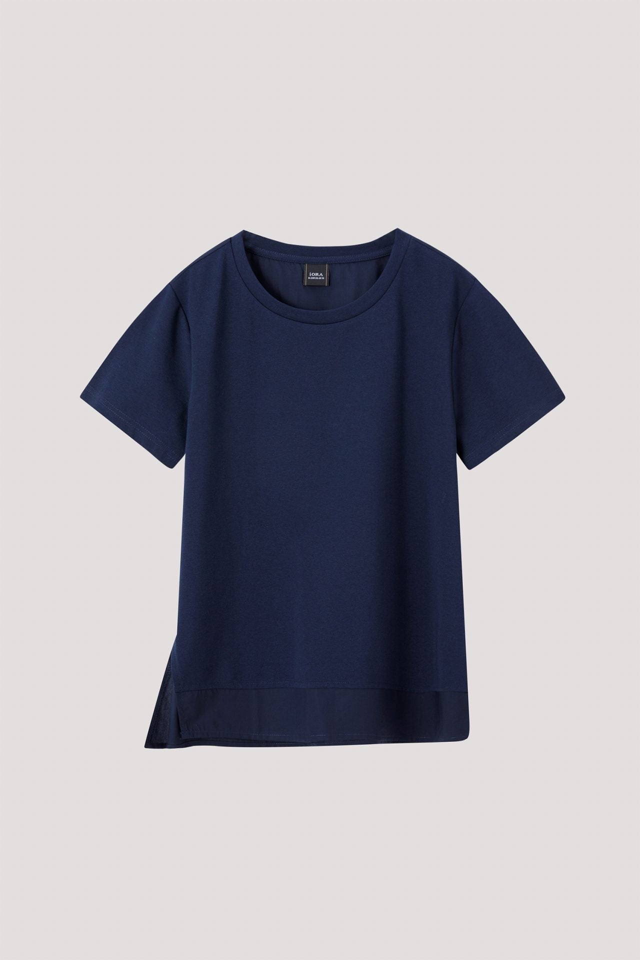 AT 9143 DROPPED HEM TOP NAVY