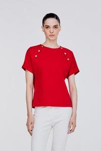 AT 9550 DECORATIVE BUTTON TOP RED