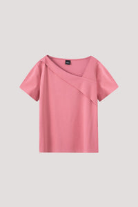 AT 9616 ASYMETRICAL NECKLINE TOP PINK