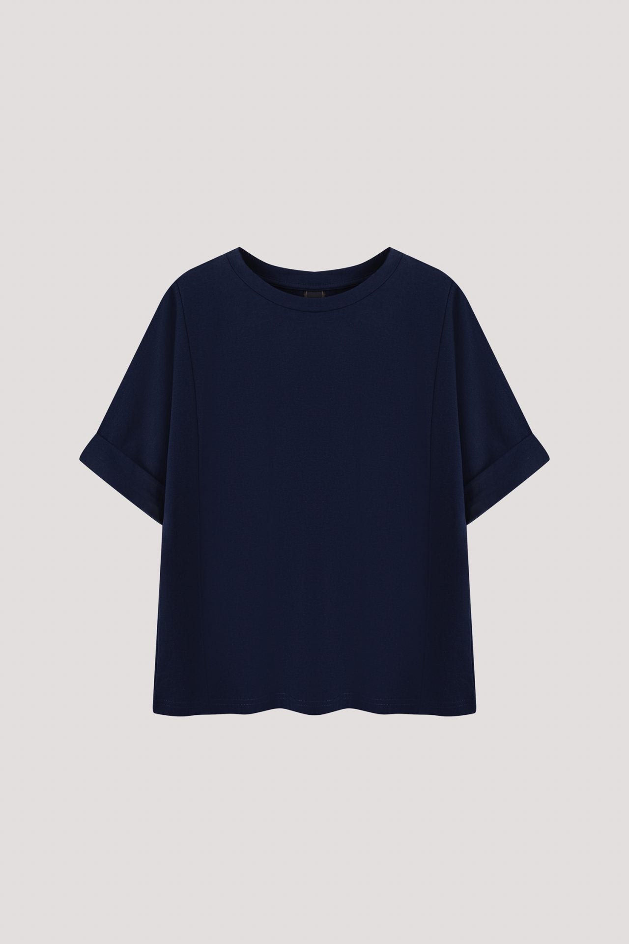 AT 9785 CONTRAST FABRIC BLOUSE NAVY