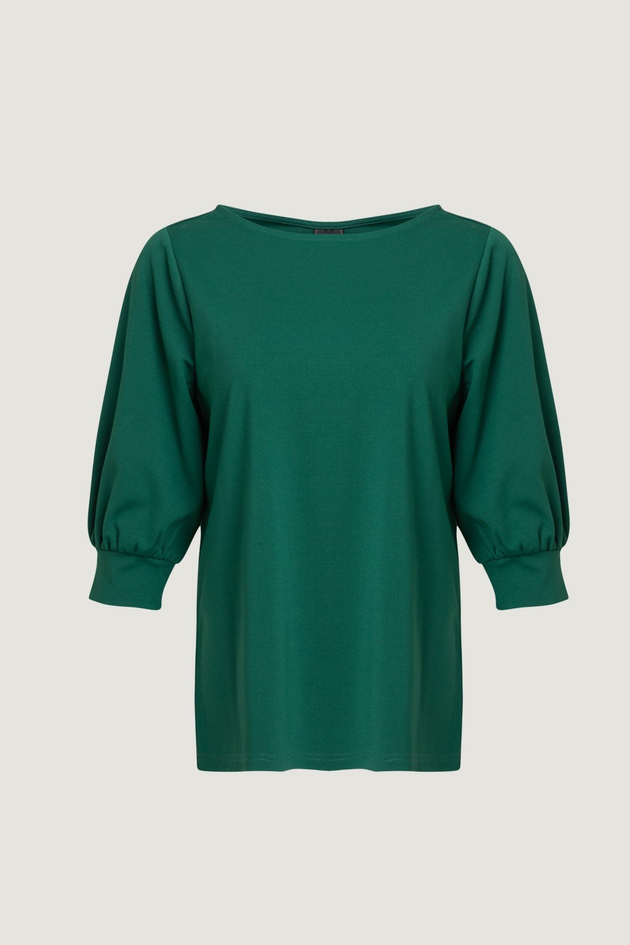 ATB 7295 GREEN GATHERED SLEEVE BLOUSE