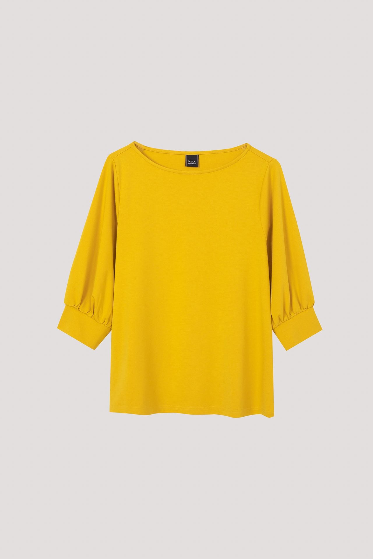ATB 7295 WIDE NECKLINE PUFFED SLEEVES BLOUSE YELLOW