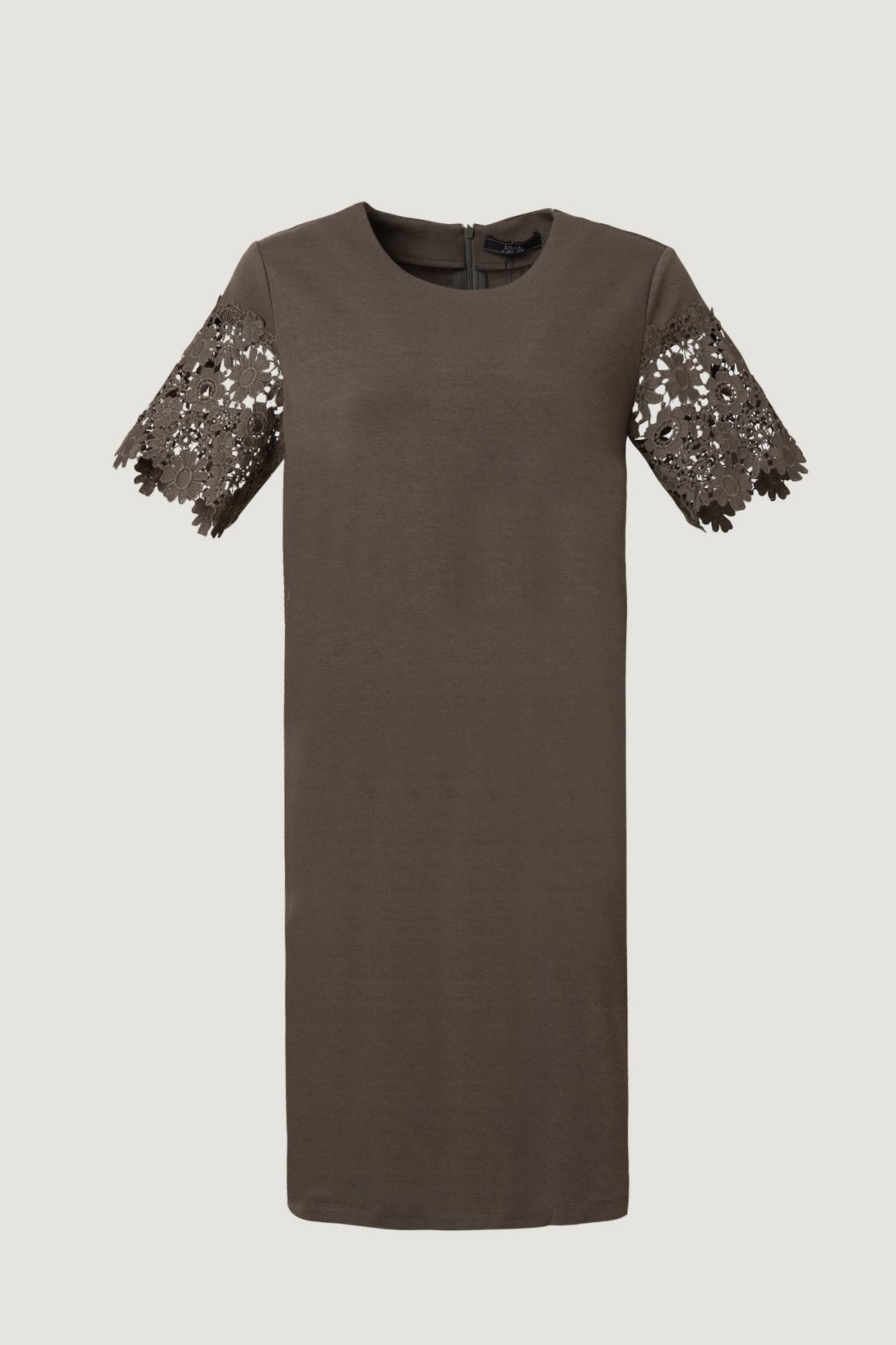 ATD7328 K.GREEN LACE SLEEVE DRESS