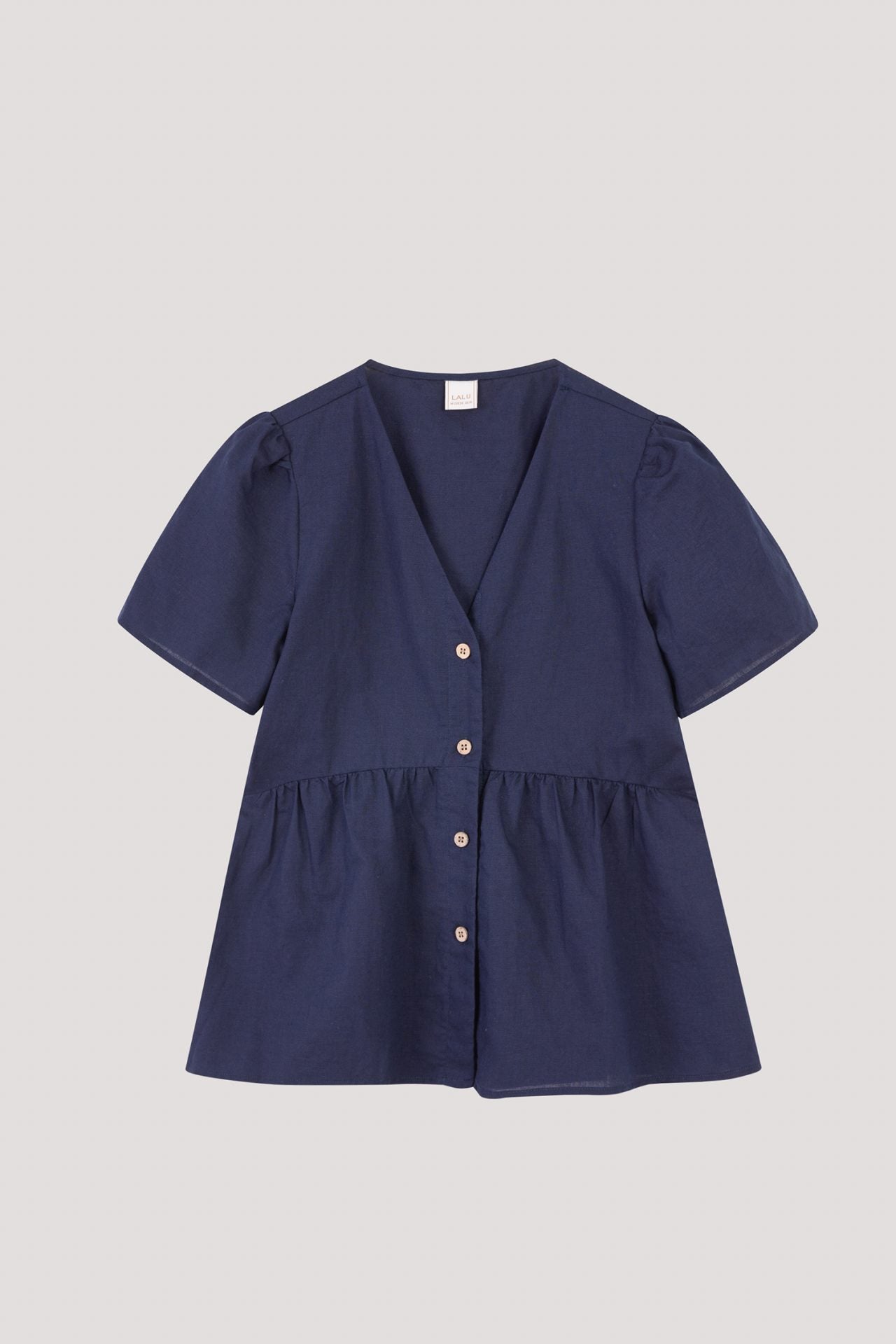 BB 10110 V-NECK BUTTONED TOP NAVY