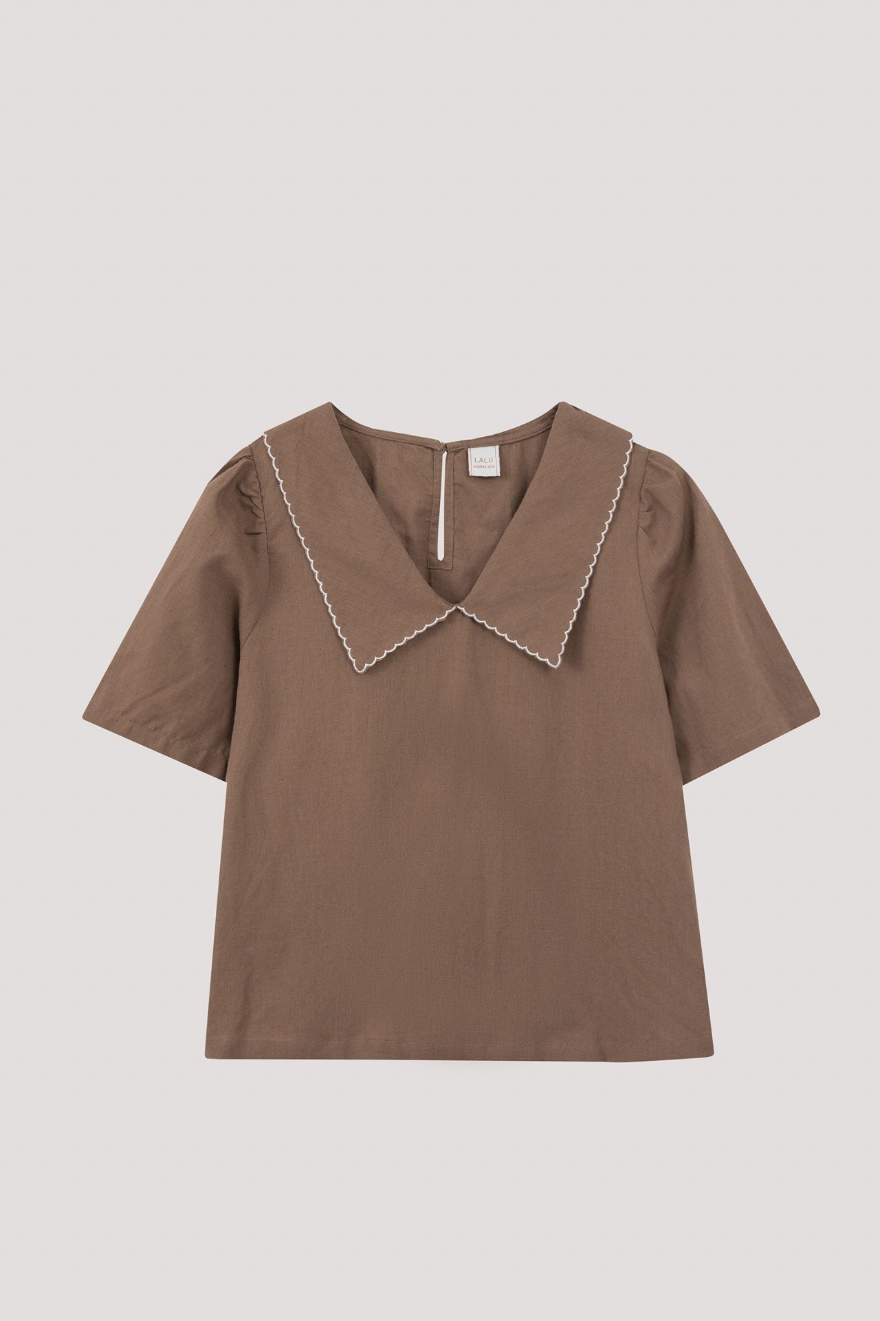 BB 10476 COLLARED BLOUSE BROWN
