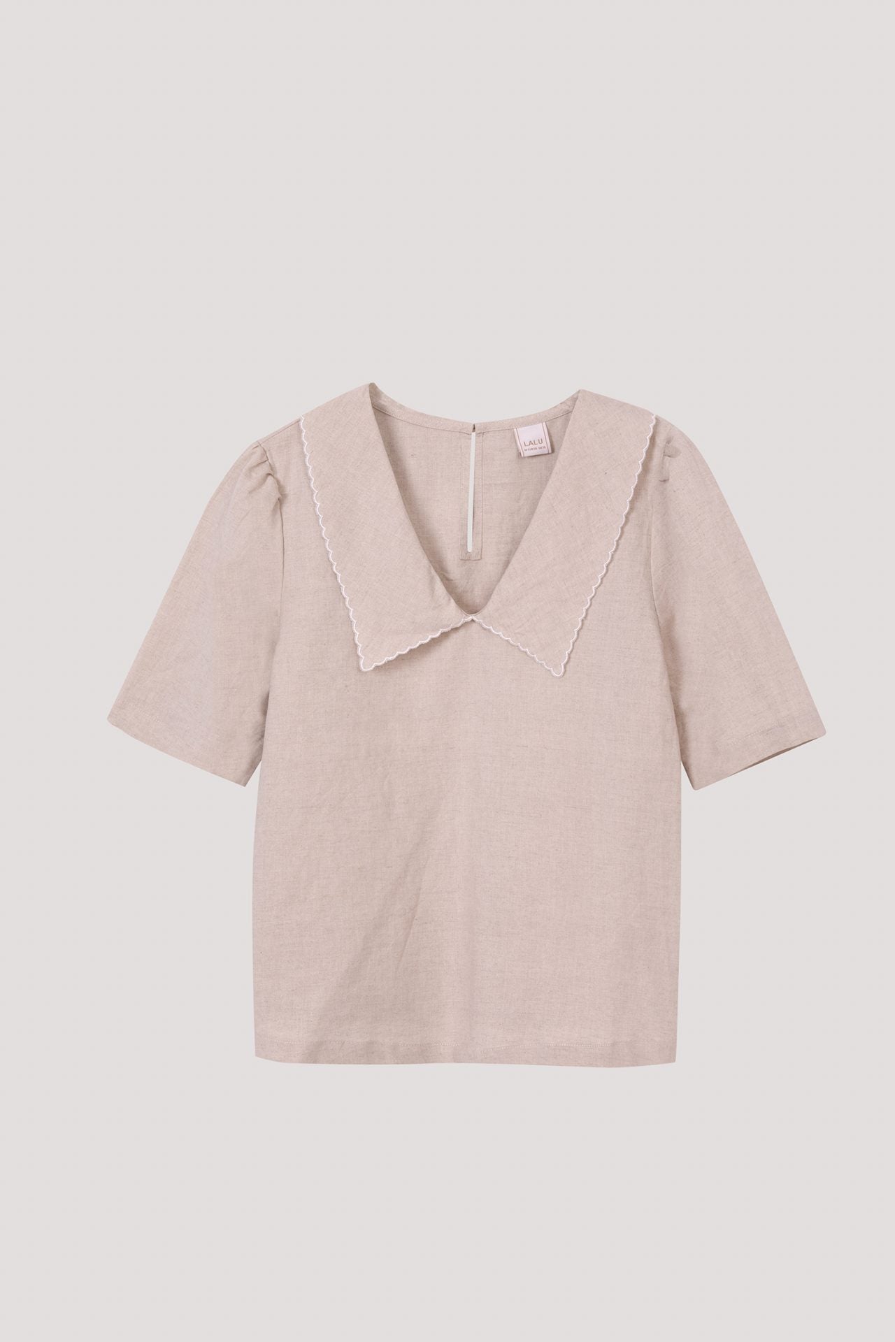 BB 10476 COLLARED BLOUSE SAND