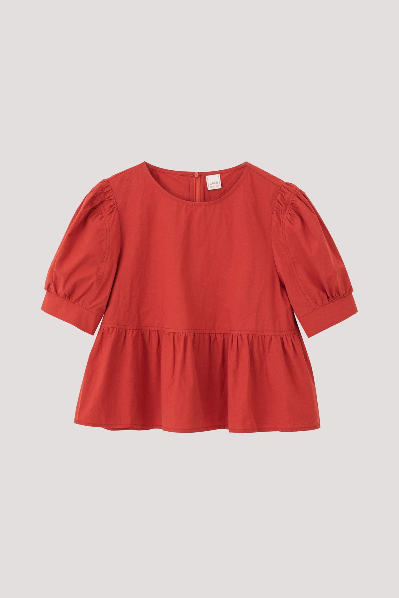 BB 11066 PUFFED SLEEVES BLOUSE RUSTY RED