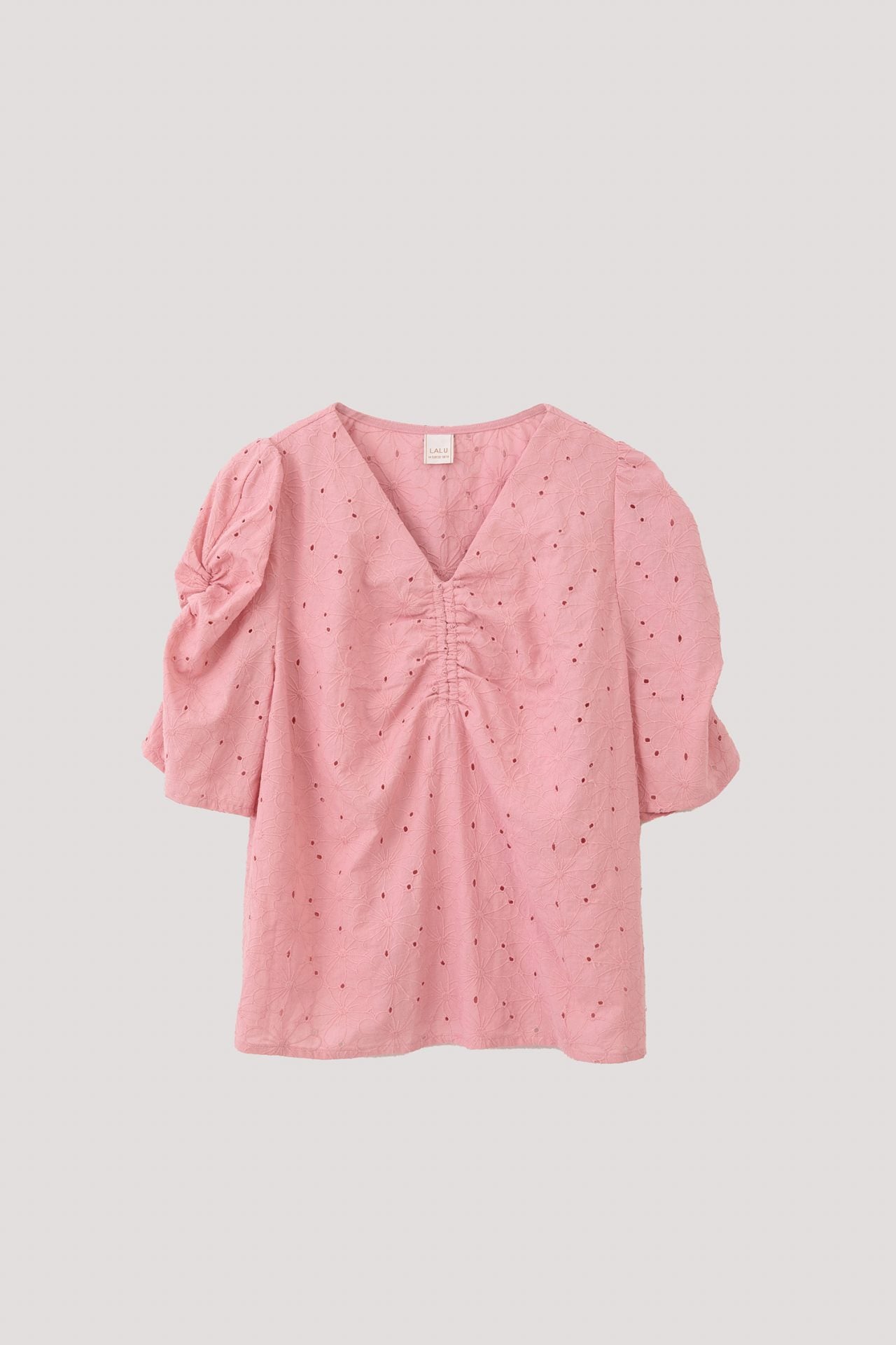BB 11201 V-NECK PUFFED SLEEVES BLOUSE PINK