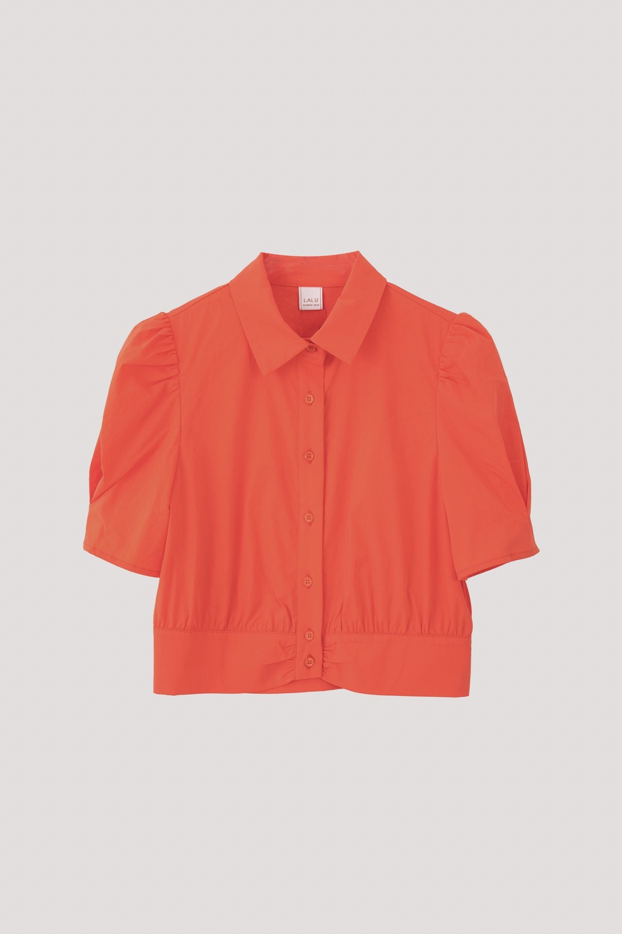 BB 11258 PUFF SLEEVE TOP TANGERINE